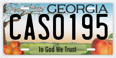 GA license plate CAS0195