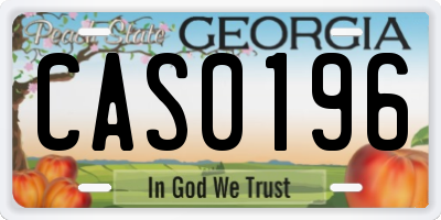 GA license plate CAS0196
