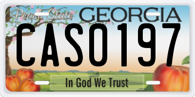 GA license plate CAS0197