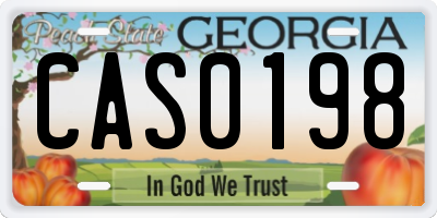 GA license plate CAS0198