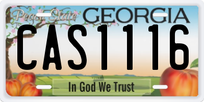 GA license plate CAS1116