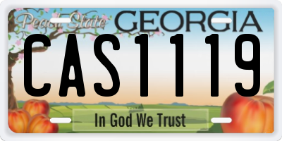 GA license plate CAS1119