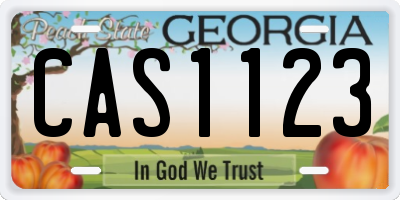 GA license plate CAS1123