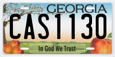 GA license plate CAS1130