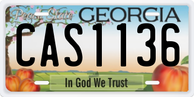GA license plate CAS1136