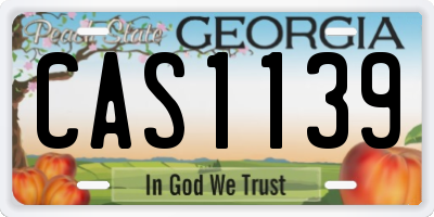 GA license plate CAS1139