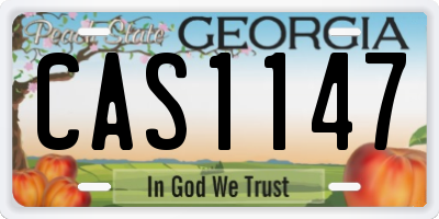 GA license plate CAS1147