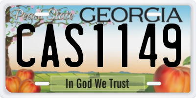 GA license plate CAS1149
