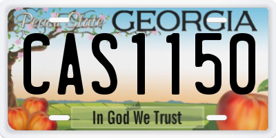 GA license plate CAS1150
