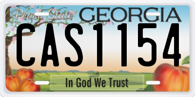 GA license plate CAS1154
