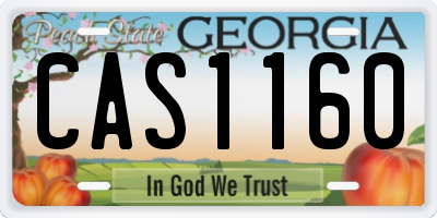 GA license plate CAS1160