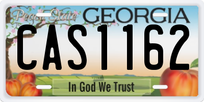 GA license plate CAS1162