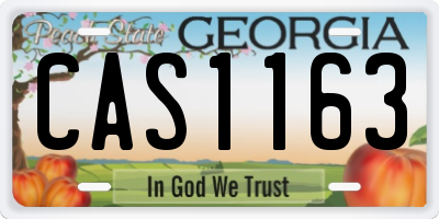 GA license plate CAS1163