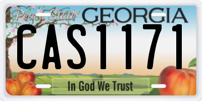 GA license plate CAS1171