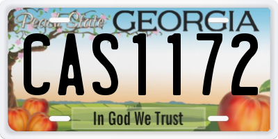 GA license plate CAS1172