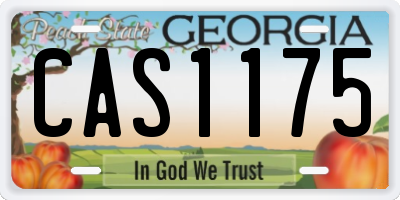 GA license plate CAS1175