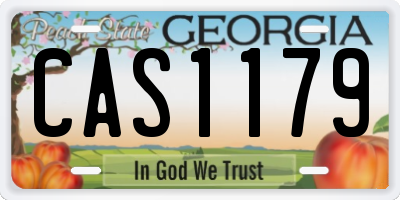 GA license plate CAS1179