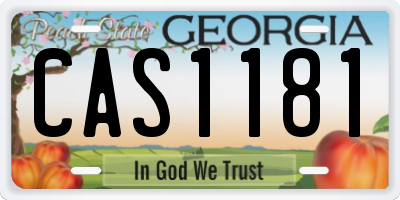 GA license plate CAS1181