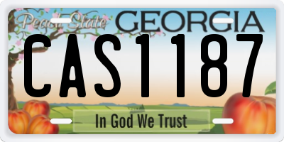 GA license plate CAS1187