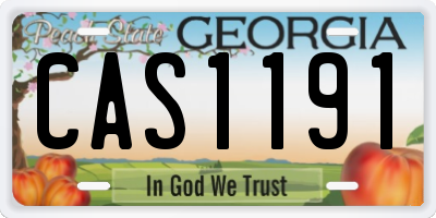 GA license plate CAS1191
