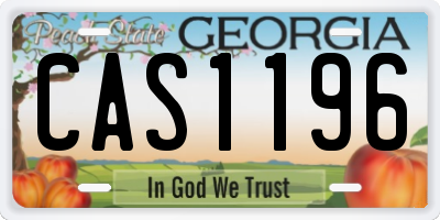 GA license plate CAS1196