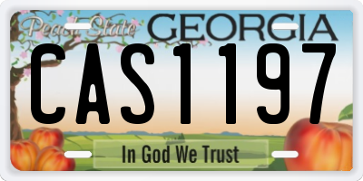 GA license plate CAS1197