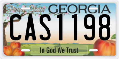 GA license plate CAS1198