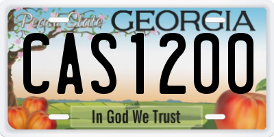 GA license plate CAS1200