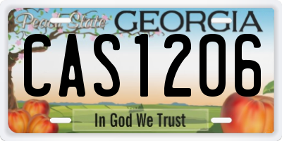 GA license plate CAS1206