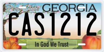GA license plate CAS1212