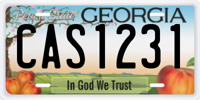 GA license plate CAS1231