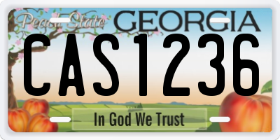 GA license plate CAS1236