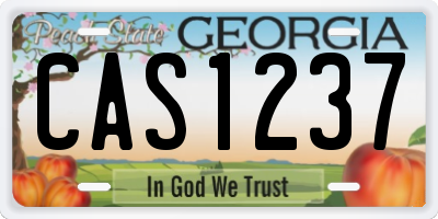 GA license plate CAS1237