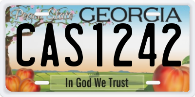 GA license plate CAS1242