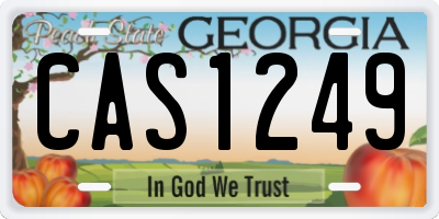 GA license plate CAS1249