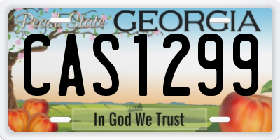 GA license plate CAS1299