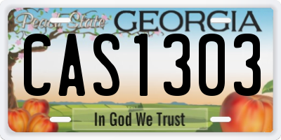 GA license plate CAS1303