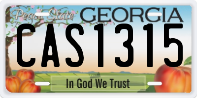 GA license plate CAS1315