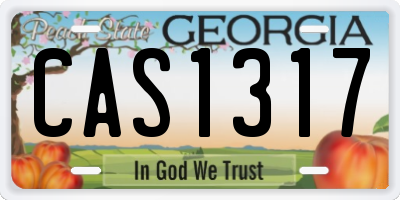 GA license plate CAS1317