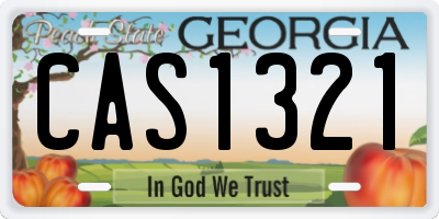 GA license plate CAS1321