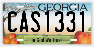 GA license plate CAS1331