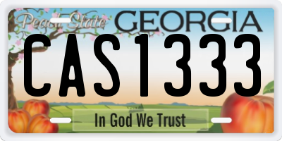 GA license plate CAS1333