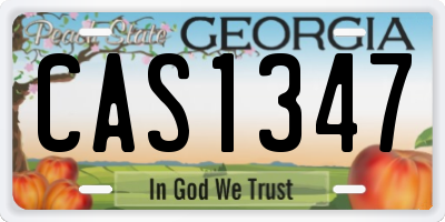 GA license plate CAS1347