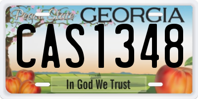 GA license plate CAS1348