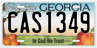 GA license plate CAS1349
