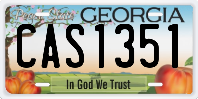 GA license plate CAS1351