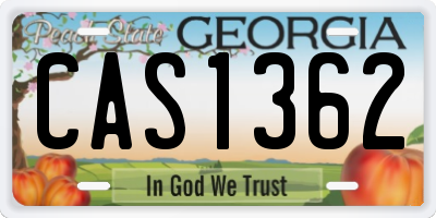 GA license plate CAS1362