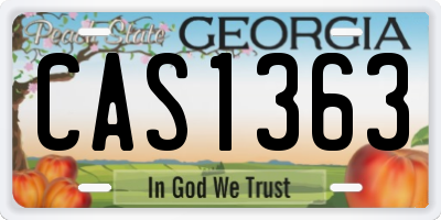 GA license plate CAS1363