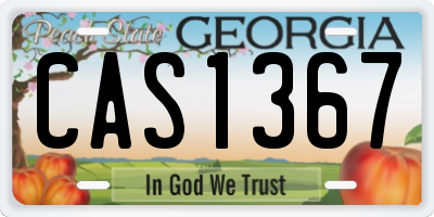 GA license plate CAS1367