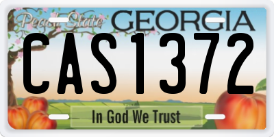 GA license plate CAS1372